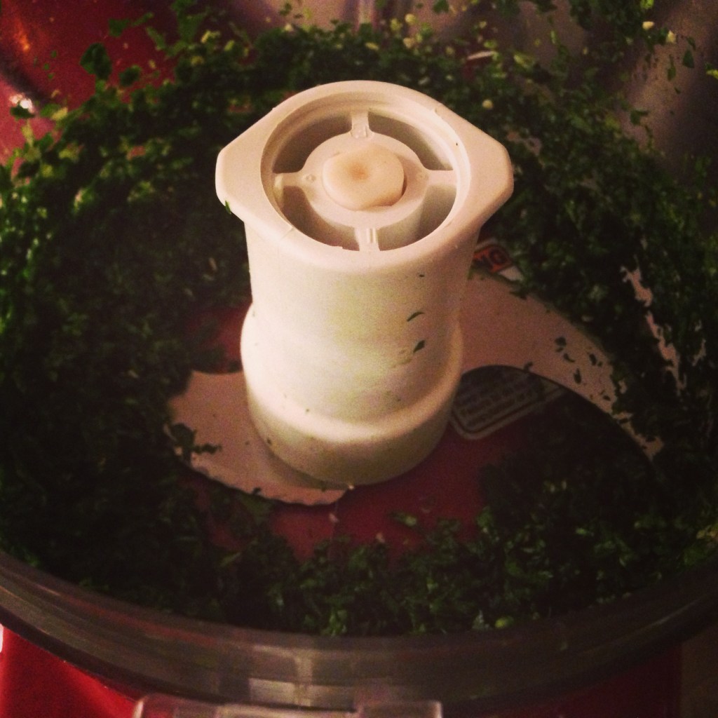 Garlic, chiles, and cilantro